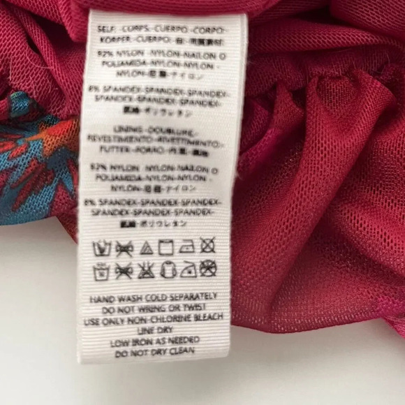 Free People Wildflower Honey Floral Flounce Top XS Red Berry Sheer Mesh - Picture 11 of 11